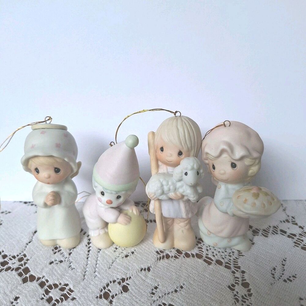 Vintage Precious Moments - ENESCO Ornaments Lot Of 4 From 1980s
